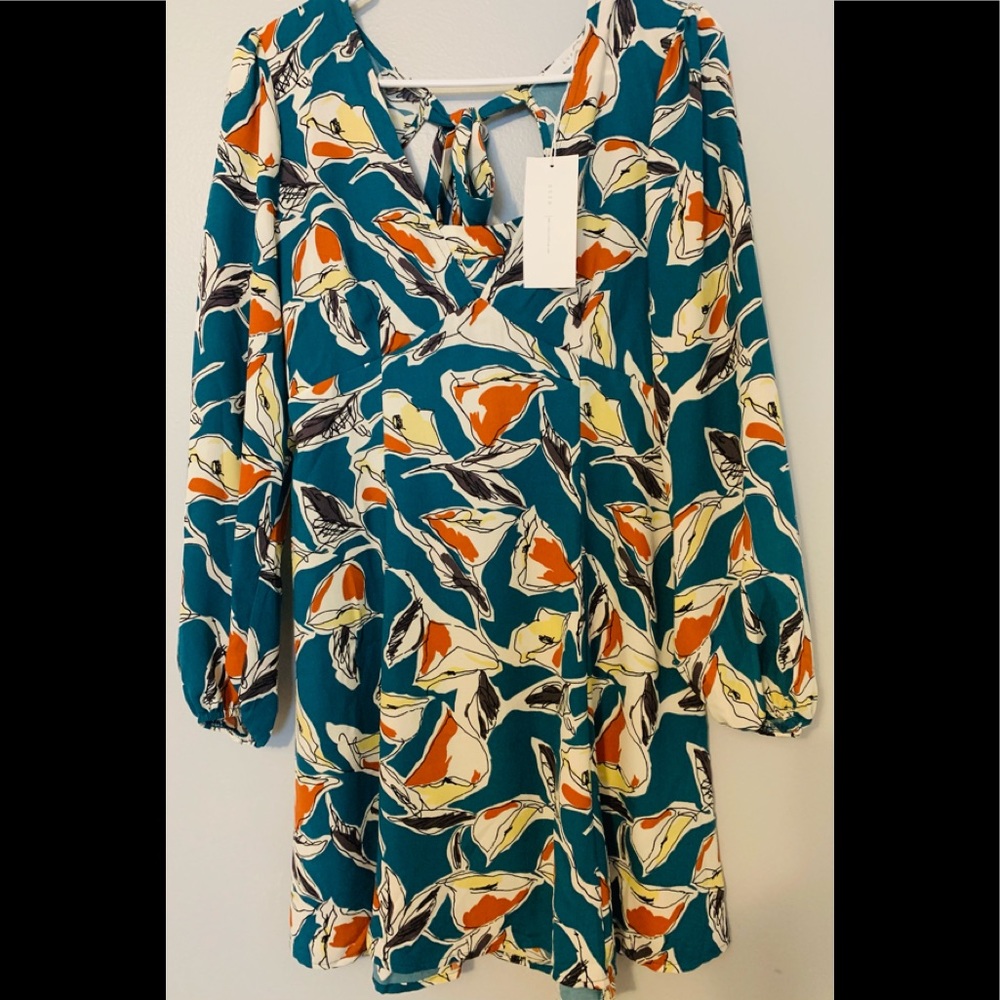 NWT Lush Green Floral Dress -Medium